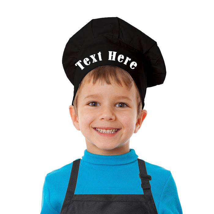 Personalized Customized Kids Chef Hat Cap Adjustable Cotton Polyester 5-13 years old for Cooking, Baking – Any Name Design - Great Gift for Toddler Children Girls Boys