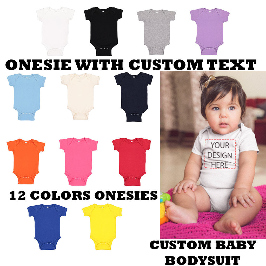 Personalized baby onesie 12 colors | custom onesie